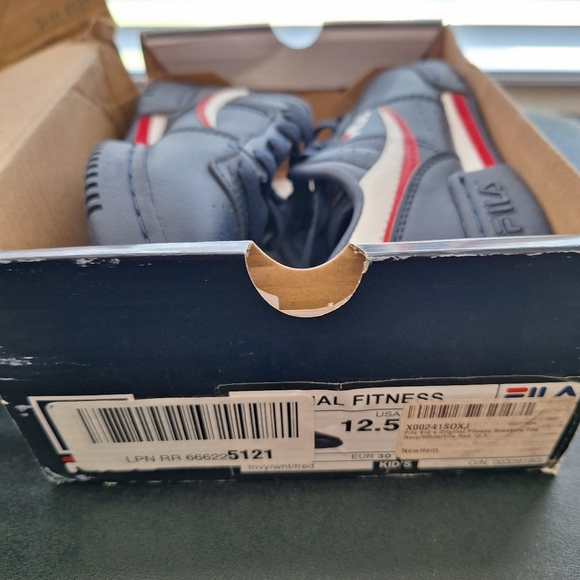 FILA Kids Original Fitness Sneakers Size 12.5 Navy Blue Red - Picture 5 of 11